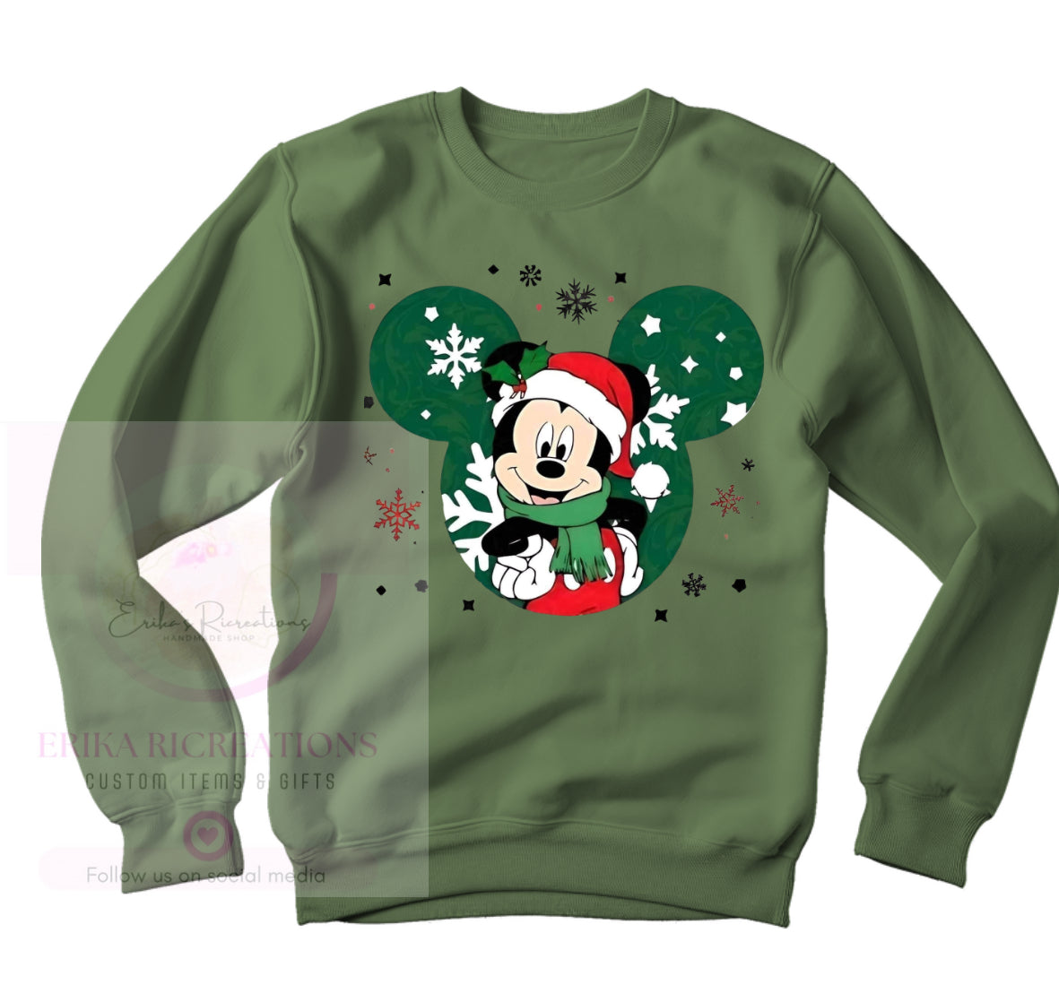 Green  Christmas crewneck.