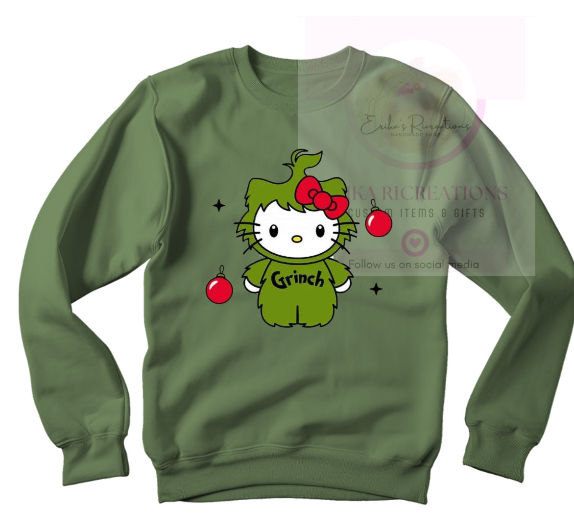 Green  Christmas crewneck.