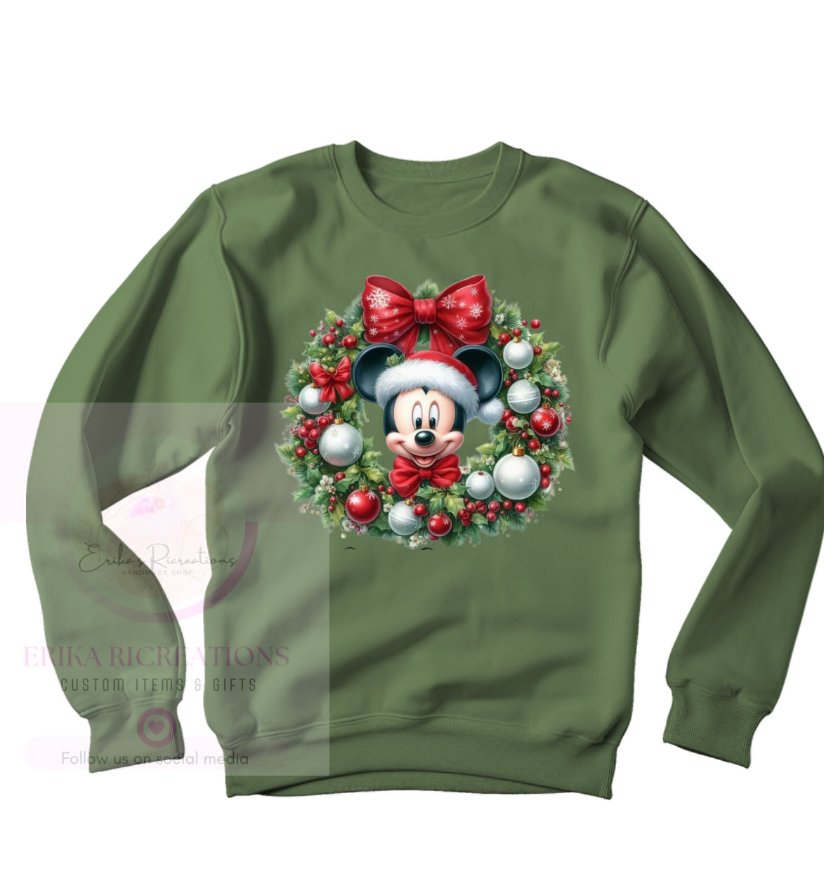 Green  Christmas crewneck.